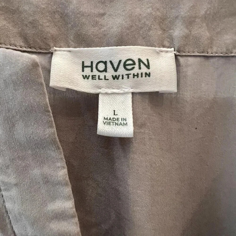 HAVEN WELL WITHIN Modal Dolman Sleeve Dress Size Large Mushroom Loungewear Soft - Picture 4 of 8
